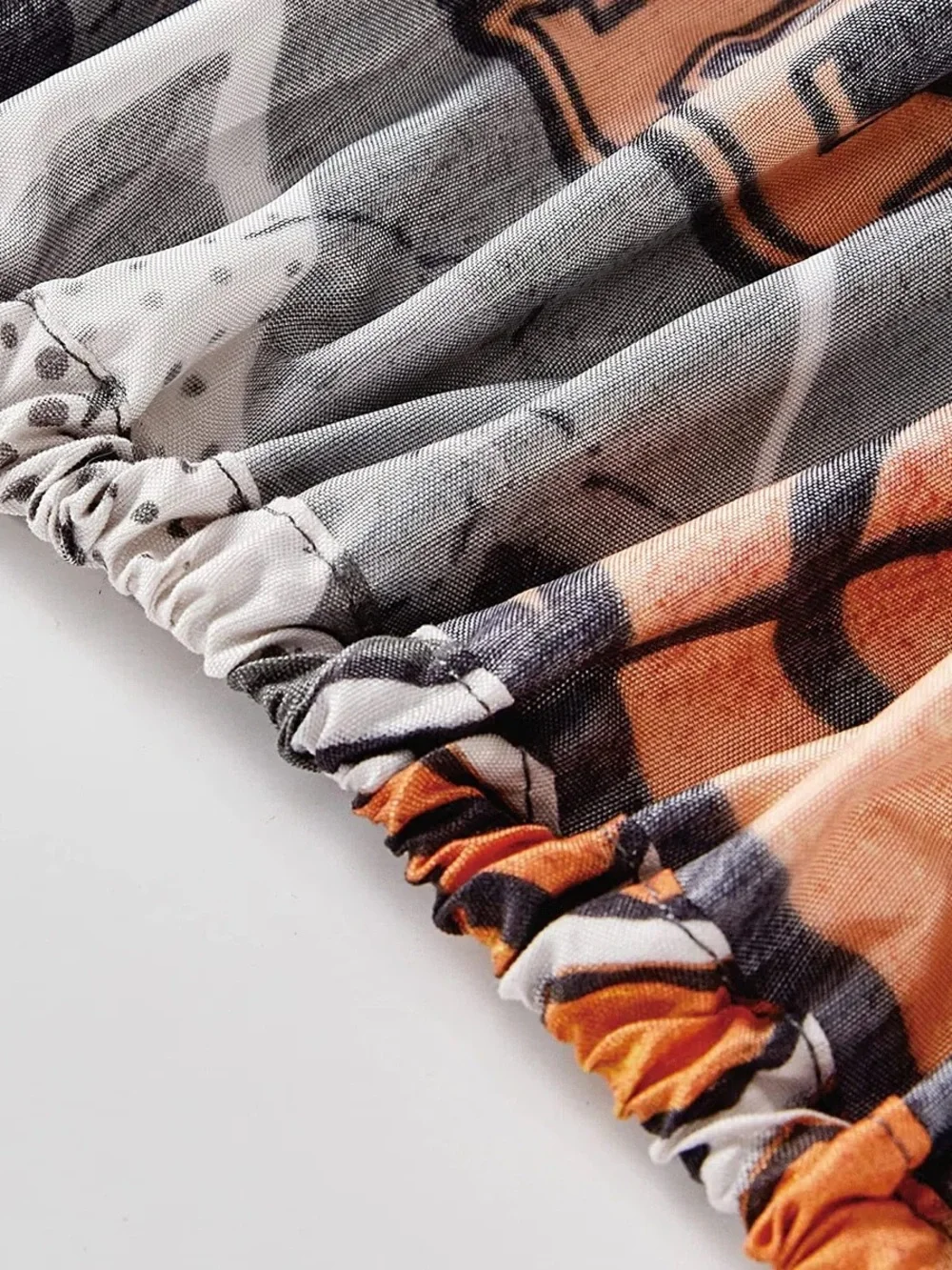 Basketball Print Sheet Set - Orange & Gray Sports Bedding